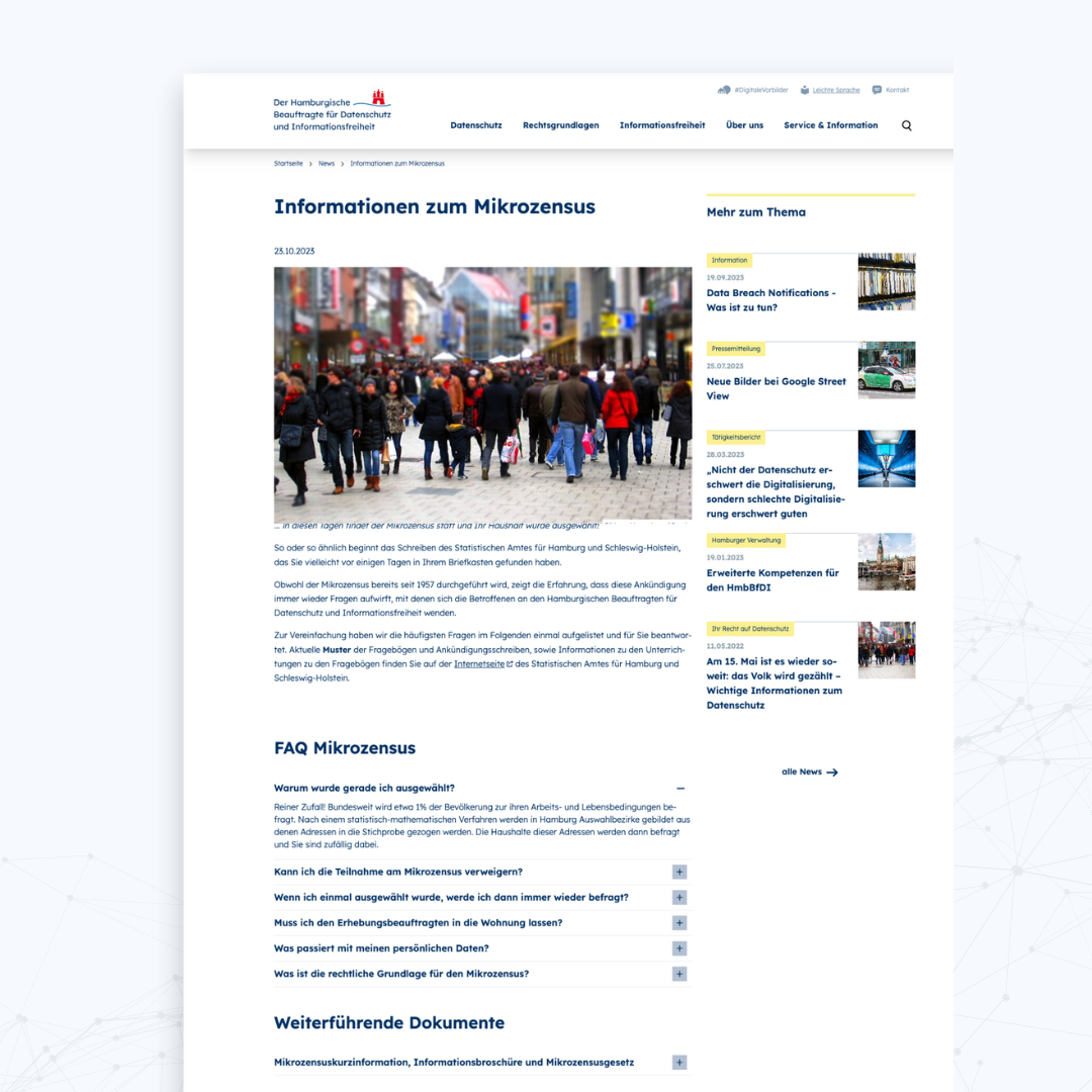 Website Relaunch Datenschutz Hamburg